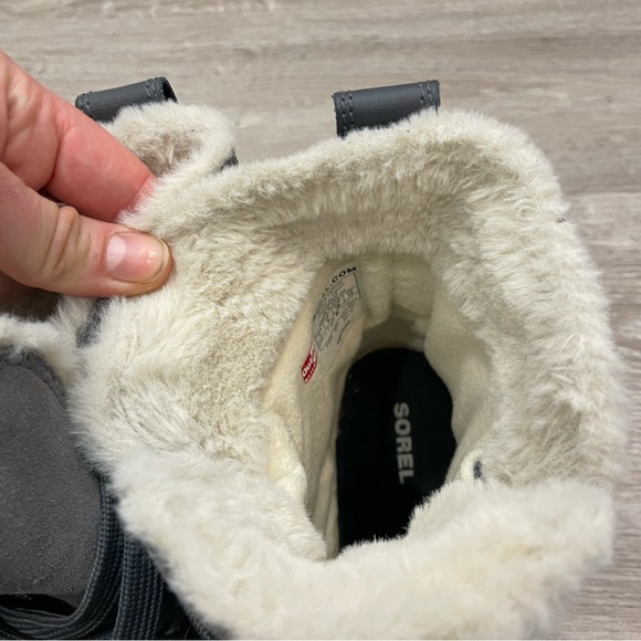 SOREL Tivoli Gray Winter Boots Waterproof Snow Faux Fur - Picture 5 of 9